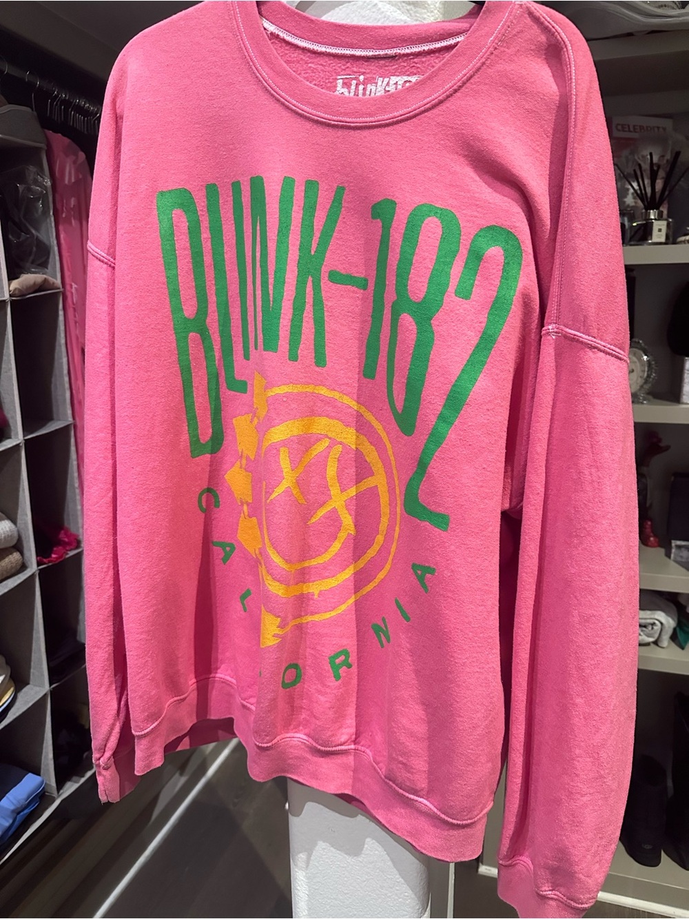 Urban Outfitters Pink Blink-182 Graphic Crewneck